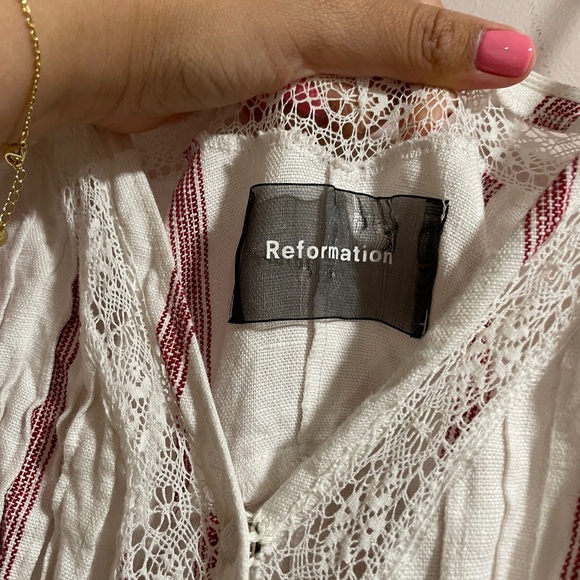 Reformation Daria Wrap Midi Linen Dress Size Medium - Picture 3 of 5